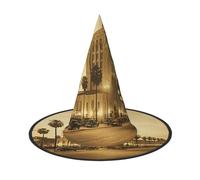 XTUAG The Old Hollywood Printing Halloween Witches Hats Witch Hat Adult Halloween Cosplay Party
