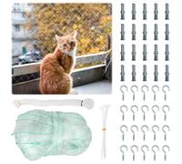 XTUDOU® Cat Net for Balcony, No Drilling, 10 x 3 m Balcony Net for Cats | Transparent cat net with attachment rope and accessories for windows, terraces, balconies