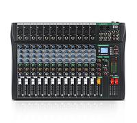 XTUGA CT120 12 Channel Audio Mixer for PC Recording Professional Sound Board Built-in Digital Effect with 48V Phantom Power,RCA Input/Output,MP3,Bluetooth,EQ
