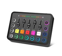 XTUGA Gaming Audio Mixer with Voice Charger and Mute Button, Sound Board for Recording Individual Control Podcast Equipment Bundle F11