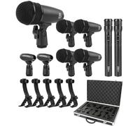 XTUGA New MI7 7-Piece Wired Dynamic Drum Mic Kit Whole Metal- Kick Bass Microphone Set Use for Drums Vocal Other Instrument Complete with Thread Clip Inserts Mics Holder