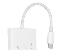 XTUJGJKV 3 in 1 USB C to Dual 3.5mm Headphone Splitter with Fast Charging Port, Type C Audio Adapter for Sharing Music and Calls While Charging Compatible with Pixel