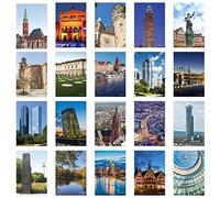 xtvinvm Frankfurt am Main Germany Europe Travel Postcards from Around the World Vintage Postcard Pack for Mailing Business Christmas Holiday Birthday Postcards with Mailing Side Set of 20