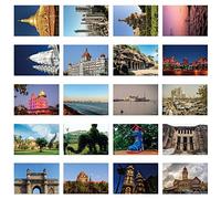 xtvinvm Mumbai India Travel Postcards from Around the World Vintage Postcard Pack for Mailing Business Christmas Holiday Birthday Postcards with Mailing Side Set of 20