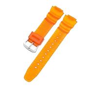 XTVKFWJAB 18mm Watch Strap Compatible With Casio AQ-S810W/S800W SGW-300H/400H AE-1000W/1200 W-S200H W-735H Men Women Colorful PU Wrist Band Bracelet(Orange)