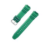 XTVKFWJAB 18mm Watch Strap Compatible With Casio AQ-S810W/S800W SGW-300H/400H AE-1000W/1200 W-S200H W-735H Men Women Colorful PU Wrist Band Bracelet(Green)