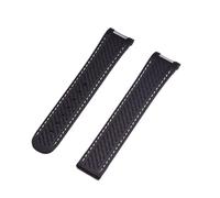 XTVKFWJAB 19 Mm 20 Horlogeband Voor Compatible With Omega Seamaster AQUA TERRA AT150 Ultra Light 8900 Siliconenrubber Premium Inzetgesp(Black white-No)