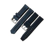 XTVKFWJAB 2025 Durable Silicone Rubber Watchband 20mm 22mm Black Smooth Soft Pin Clasp Strap Compatible With TAG Heu Aquaracer Monaco Watch Stock(Silver clasp,20mm)