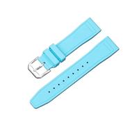 XTVKFWJAB 20mm 21mm 22mm Silicone Strap Compatible With IWC PILOT Rubber Watch Band Quick Release Universal Waterproof Wristband Sport Soft Bracelet(Light Blue,21mm)