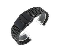 XTVKFWJAB 20mm 22mm 24mm Solid Stainless Steel Watch Band Strap Mesh Milanese Folding Buckle Watchband Bracelet Accessories(Black,20mm)