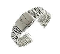 XTVKFWJAB 20mm 22mm 24mm Solid Stainless Steel Watch Band Strap Mesh Milanese Folding Buckle Watchband Bracelet Accessories(Silver,24mm)