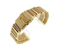 XTVKFWJAB 20mm 22mm 24mm Solid Stainless Steel Watch Band Strap Mesh Milanese Folding Buckle Watchband Bracelet Accessories(Gold,24mm)