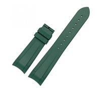 XTVKFWJAB 22mm Natural Rubber Silicone Watch Strap Compatible With Tudor Biwan GMT Curved End Pin/Folding Buckle Black Blue Red Wristband(Green-No buckle)