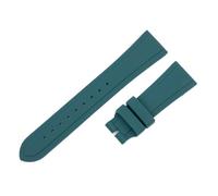 XTVKFWJAB 22mm Watch Band Soft Rubber Silicone Wrsitband Compatible With Tudor Strap Black Bay GMT Pelagos Flat End Deployment Clasp Universal Belt(Green,22MM_GOLD BUCKLE)