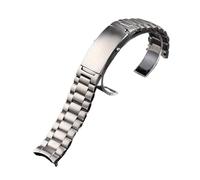XTVKFWJAB 316L Stainless Steel Watchband 20mm Solid Metal Bracelet Compatible With Omega Watch 18mm Width 22mm Curved End Luxury Band(Silver three link,22mm)