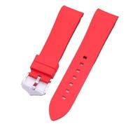 XTVKFWJAB Black Blue Red Soft Silicone Rubber Watchband 20mm 22mm Curved End Waterproof Strap Compatible With Diver Brands Watch(Red,20mm)