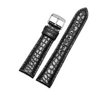 XTVKFWJAB Black Brown Alligator Leather Watchband 18 19 20 21 22mm Crocodile Strap Compatible With Vacheron Patek IW-C Watch(Black,18MM_ROSE GOLD CLASP)