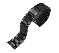 XTVKFWJAB Black Silver 316L Stainless Steel Watchband 22mm Curved End Solid Links Bracelet Compatible With TAG Heur Carrera Watch(Black)