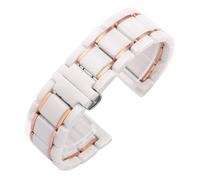 XTVKFWJAB Ceramic Watchband 14mm 15 16 17 18mm 20mm 22mm Watch Strap Compatible With Huawei Ticwatch Watches Women Man Fashion Wristwatches Band(White rose,16mm)