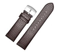 XTVKFWJAB Compatible With Armani AR2460/2461/2462/0263 Litchi Grain Wristband Original Leather Watchband 24mm Brown Black Men‘s Strap(Brown silver clasp)