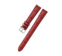 XTVKFWJAB Compatible With Casio Red Edition Series Vintage Stitch Leather Watch Strap Compatible With Women LTP-1208 14mm Cowhide Flat Interface Buckle