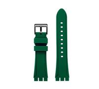XTVKFWJAB Compatible With Swatch YVS496/495 YVS400 YVS401 Series Resin Silicone Watch Strap 19mm 21mm Waterproof Suitable Black/Blue(Green BK,19mm)