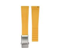 XTVKFWJAB CTS Watch Band Compatible With Rolex Water Ghost Compatible With Omega Liquid Silicone Strap 20 22mm Cut To Size Fast Release Adjustable Universal Ban(Yellow-silver,22mm)