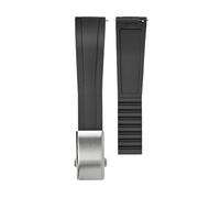 XTVKFWJAB CTS Watch Band Compatible With Rolex Water Ghost Compatible With Omega Liquid Silicone Strap 20 22mm Cut To Size Fast Release Adjustable Universal Ban(Black-silver,20mm)