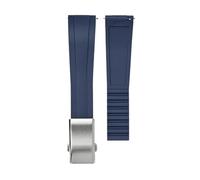XTVKFWJAB CTS Watch Band Compatible With Rolex Water Ghost Compatible With Omega Liquid Silicone Strap 20 22mm Cut To Size Fast Release Adjustable Universal Ban(Blue-silver,22mm)