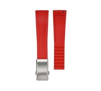 XTVKFWJAB CTS Watch Band Compatible With Rolex Water Ghost Compatible With Omega Liquid Silicone Strap 20 22mm Cut To Size Fast Release Adjustable Universal Ban(Red-silver,22mm)