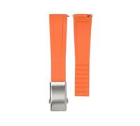 XTVKFWJAB CTS Watch Band Compatible With Rolex Water Ghost Compatible With Omega Liquid Silicone Strap 20 22mm Cut To Size Fast Release Adjustable Universal Ban(Orange-silver,20mm)
