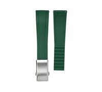XTVKFWJAB CTS Watch Band Compatible With Rolex Water Ghost Compatible With Omega Liquid Silicone Strap 20 22mm Cut To Size Fast Release Adjustable Universal Ban(Dark green-silver,22mm)
