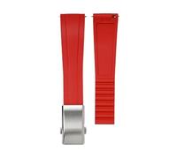 XTVKFWJAB CTS Watch Band Compatible With Rolex Water Ghost Compatible With Omega Liquid Silicone Strap 20 22mm Cut To Size Fast Release Adjustable Universal Ban(Red-silver,20mm)