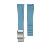 XTVKFWJAB CTS Watch Band Compatible With Rolex Water Ghost Compatible With Omega Liquid Silicone Strap 20 22mm Cut To Size Fast Release Adjustable Universal Ban(Light blue-silver,20mm)