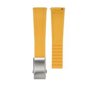 XTVKFWJAB CTS Watch Band Compatible With Rolex Water Ghost Compatible With Omega Liquid Silicone Strap 20 22mm Cut To Size Fast Release Adjustable Universal Ban(Yellow-silver,20mm)
