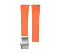 XTVKFWJAB CTS Watch Band Compatible With Rolex Water Ghost Compatible With Omega Liquid Silicone Strap 20 22mm Cut To Size Fast Release Adjustable Universal Ban(Orange-silver,20mm)