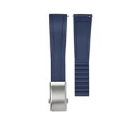 XTVKFWJAB CTS Watch Band Compatible With Rolex Water Ghost Compatible With Omega Liquid Silicone Strap 20 22mm Cut To Size Fast Release Adjustable Universal Ban(Blue-silver,22mm)