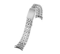 XTVKFWJAB Curved End Metal Watchband Compatible With Tudor Princes Folding Buckle Solid Stainless Steel Strap Bracelet Accessories 13mm 17mm 19mm 20mm(Silver,20mm)
