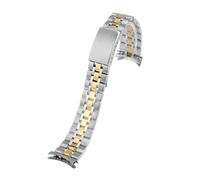 XTVKFWJAB Curved End Metal Watchband Compatible With Tudor Princes Folding Buckle Solid Stainless Steel Strap Bracelet Accessories 13mm 17mm 19mm 20mm(Silver Gold,20mm)