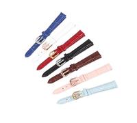 XTVKFWJAB First Layer Calfskin Strap Compatible With Female Small Wrist Watchband Cow Leather Multicolor Bands 10mm 12mm 14mm Bracelet(Light brown,14mm RG clasp)