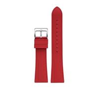 XTVKFWJAB Fluoro Rubber Strap 20mm 22mm Stainless Steel Buckle Quick Release Waterproof Diving Compatible With FKM Men Women Universal Replace Watch Band(Red-silver,20mm)