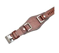 XTVKFWJAB Genuine leather Compatible With Fossil JR1157 watch band accessories Vintage style strap with Stainless steel joint 24mm(Brown-silver buckle)