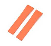 XTVKFWJAB Grade FKM Fluoro Rubber Watch Band 18mm 19mm 20mm 21mm 22mm Universal Quick Release Solid Folding Buckle Strap Bracelet(Orange No buckle,21mm)