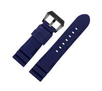 XTVKFWJAB Green Orange Black Blue Watch Band Silicone Rubber Watchband Men's Compatible With Panerai 111 441 386 Sport Soft Straps(Blue black,24mm)