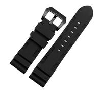 XTVKFWJAB Green Orange Black Blue Watch Band Silicone Rubber Watchband Men's Compatible With Panerai 111 441 386 Sport Soft Straps(Black black,22mm)