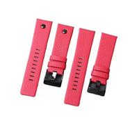 XTVKFWJAB Litchi wristband Compatible With Diesel cowhid watch band men's DZ7395 DZ7370 DZ7257 red watch strap 20mm 22mm 24mm 26mm 28mm 30mm Bracelet(Red B black,22mm)