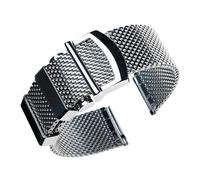 XTVKFWJAB Mesh Milanese Watch Band Compatible With Omega Compatible With Seamaster 007 Men Bracelet Stainless Steel Strap Compatible With IWC Pilot Folding Buckle(20mm)