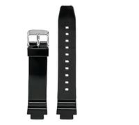 XTVKFWJAB Resin Rubber Strap Compatible With Casio LRW-250H 200 LX-500H Women Glossy White Pink Convex Watch Band Waterproof Silicone Bracelet 12mm(Black01)