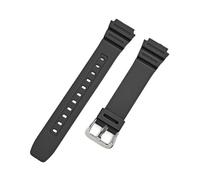 XTVKFWJAB RESIN Watch Band Compatible With CASIO G-SHOCK AE-1000W 1300 1200 AQ-S810W S800W SGW-300H 400H 500H W-S200H 800H 216H 735H 215 Watch Strap(Black-Silver Buckle)