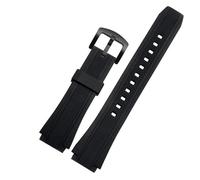 XTVKFWJAB Silicone Rubber Sports Watch Strap Compatible With Casio Edifice EF-552 Watchbands EF-552D-1A Men's Bracelet Stainless Buckle 25 * 20mm(Black black buckle)